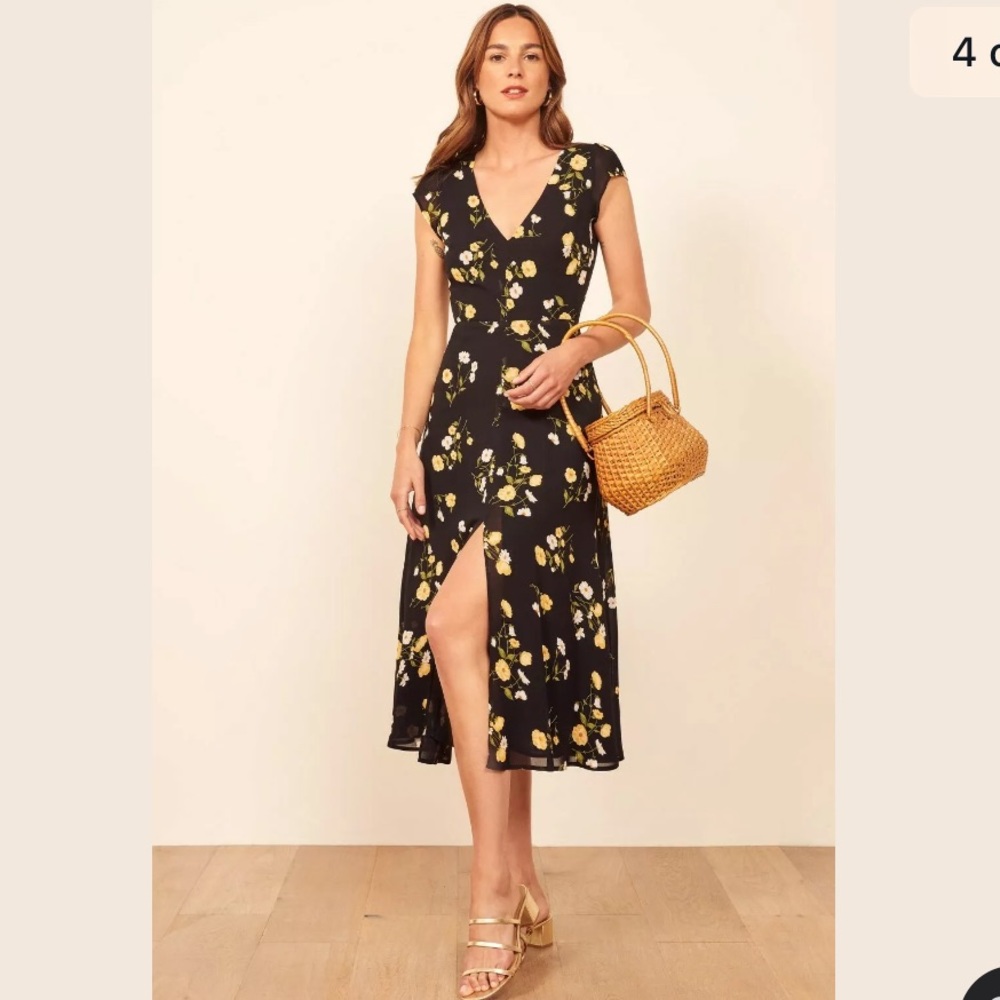Reformation Floral Wellfleet Back Cutout Dress